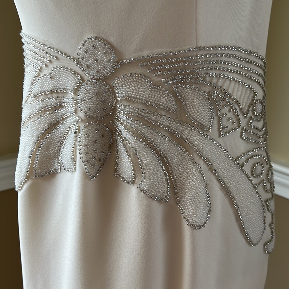 NWT Rosa Clara Ivory Butterfly Jeweled Sleeveless Trumpet Wedding Dress Size 8